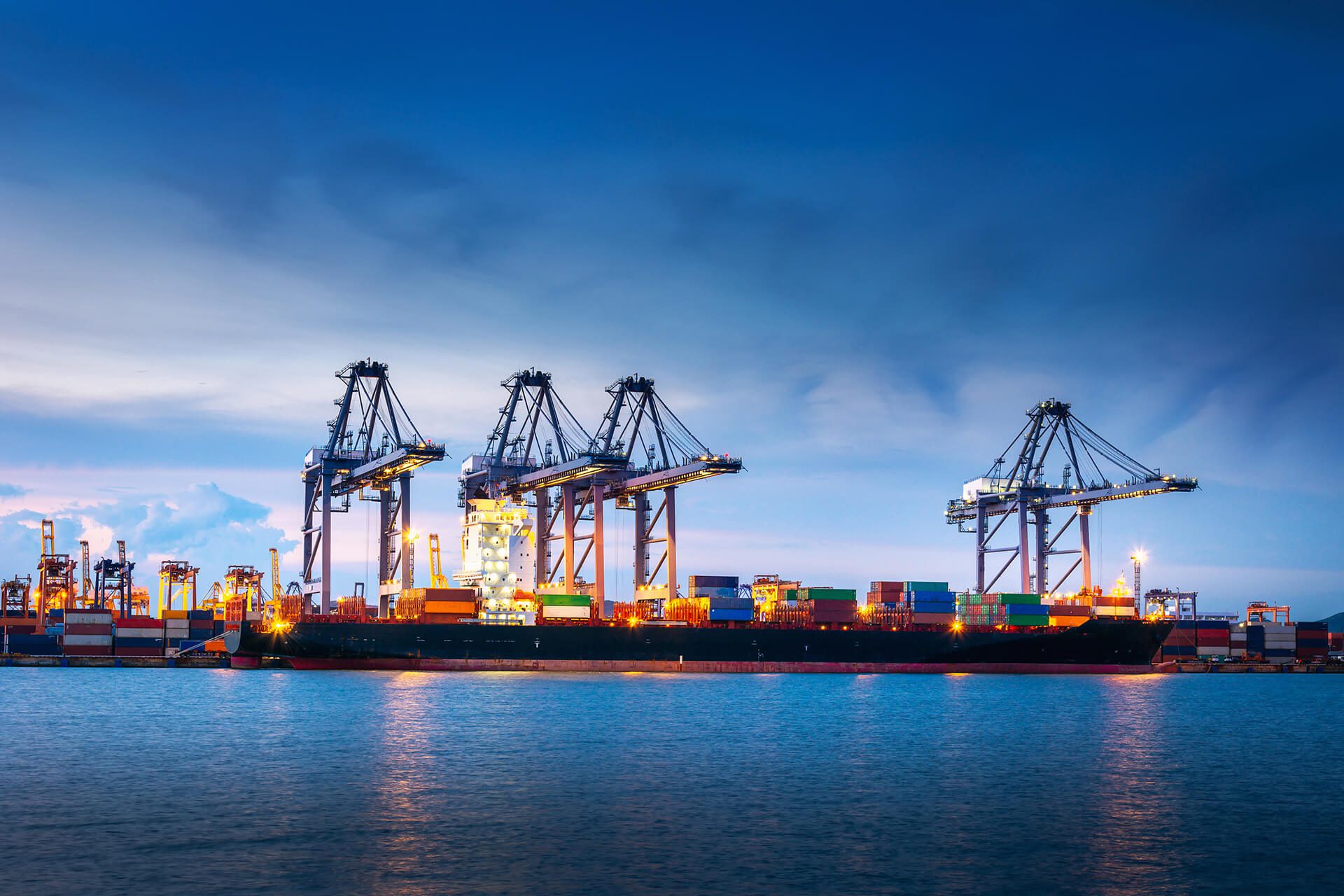 International cargo ships transporting goods from China globally